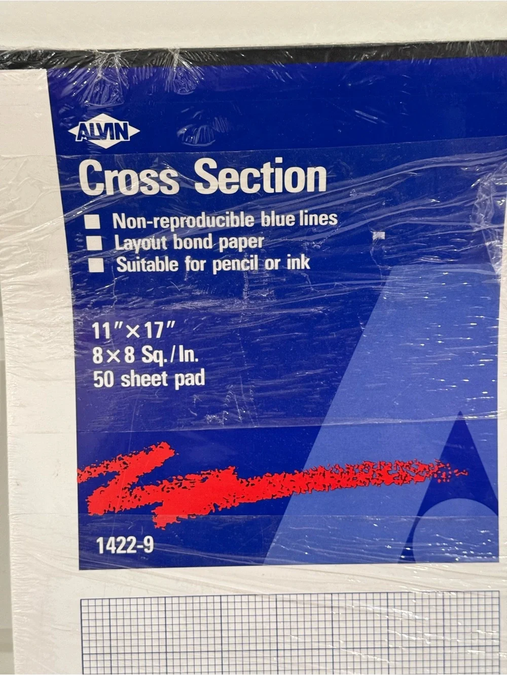 NEW Alvin Blue Cross Section Grid Pad - 11